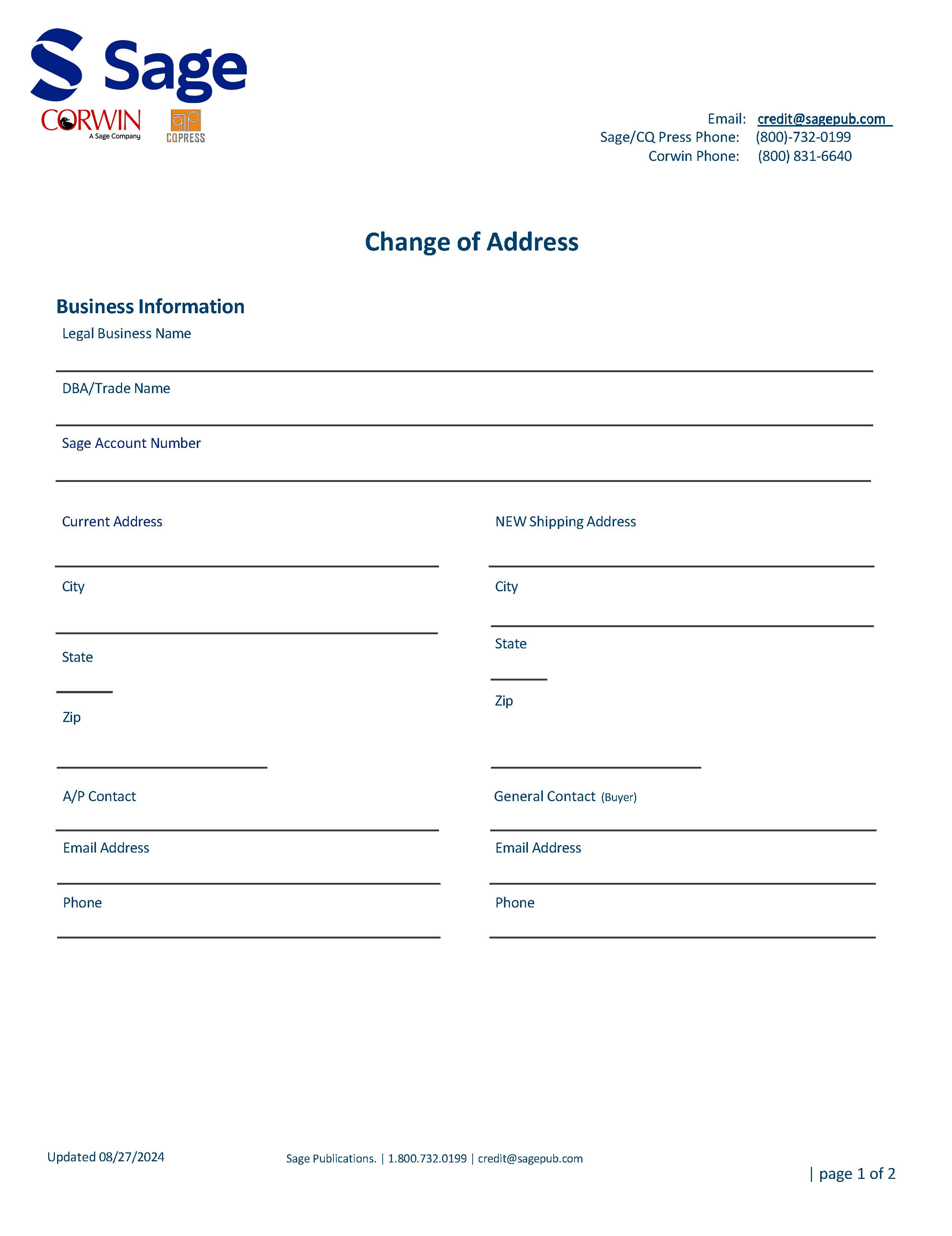 Change of Address thumbnail